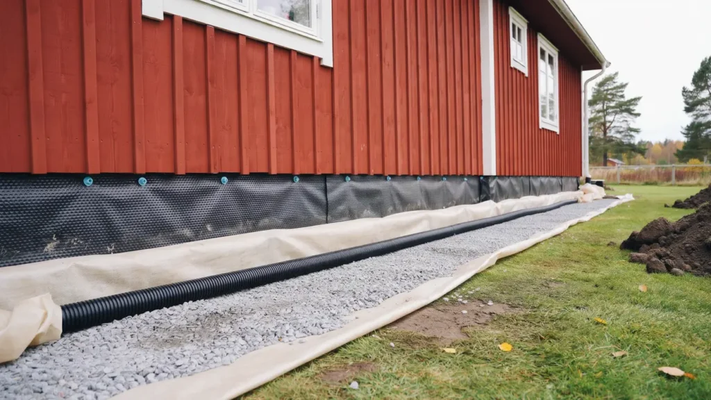 dranering runt husgrund och installation av dagvattenledning i bodafors nassjo jonkopings lan